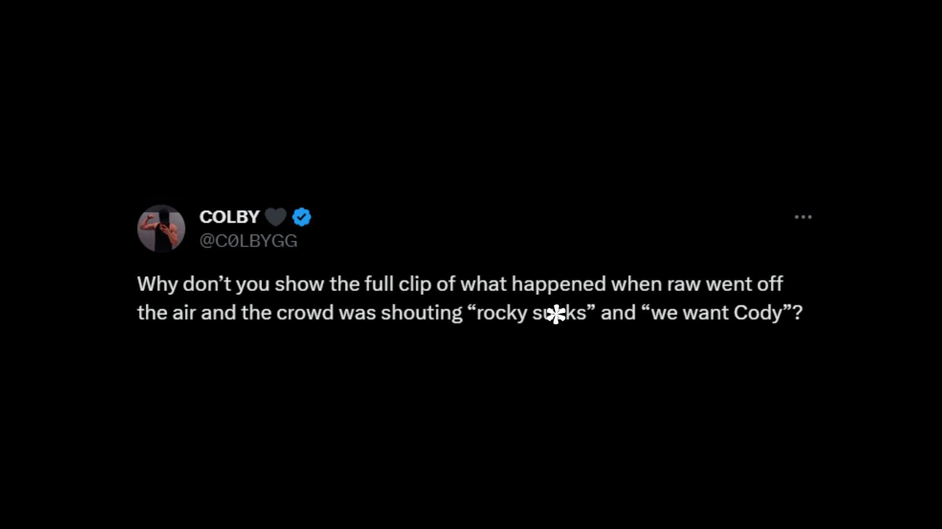 Screenshot of fan's tweet